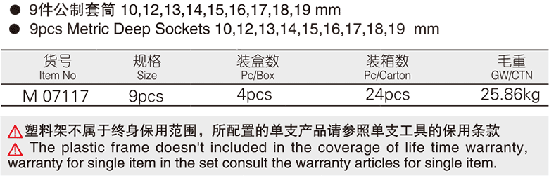 9件10mm系列公制長(zhǎng)套筒組件(圖1)