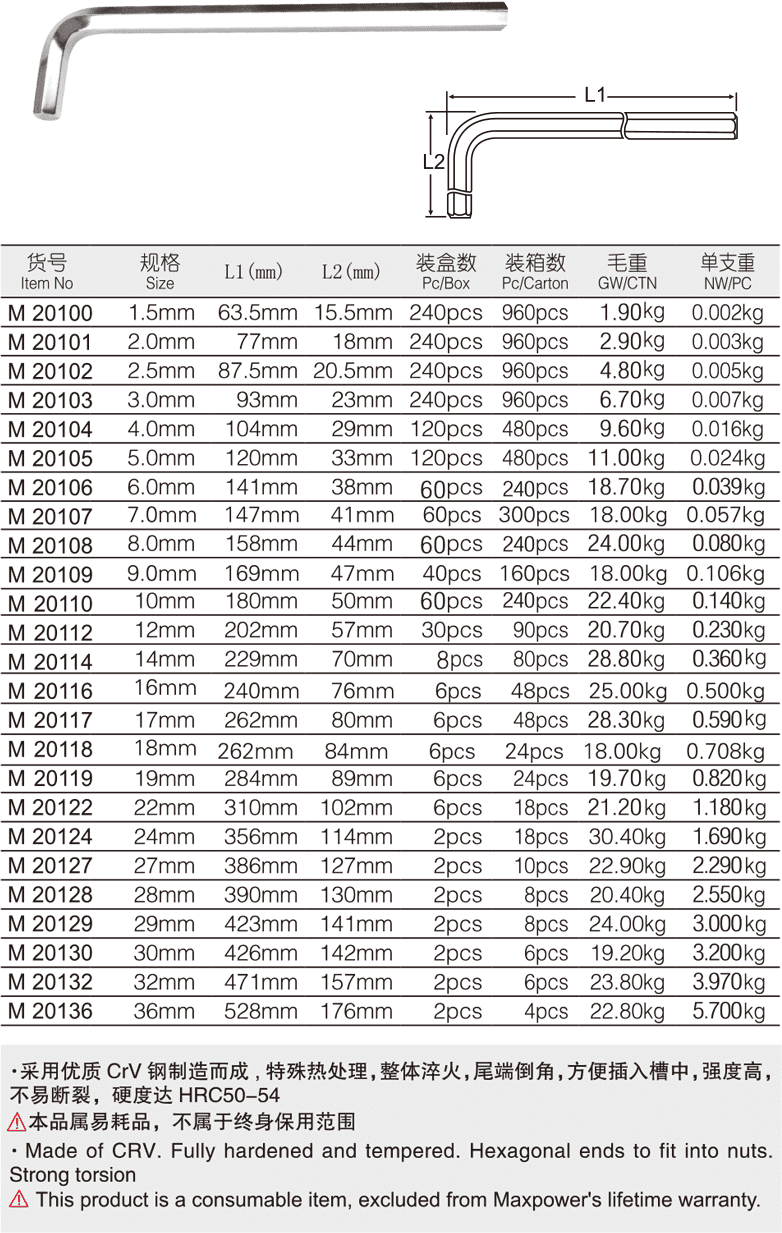 專業(yè)級(jí)平頭電鍍加長內(nèi)六角扳手(圖1)